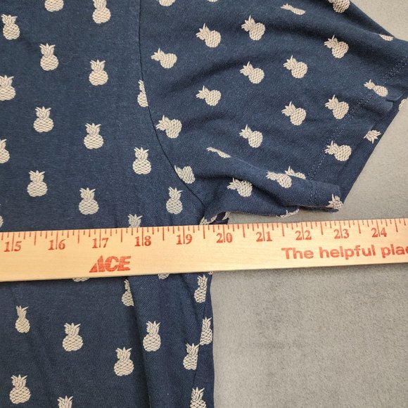 Denim & Flower Ricky Singh Men’s Pineapple Print Blue T-Shirt Medium - Picture 9 of 10